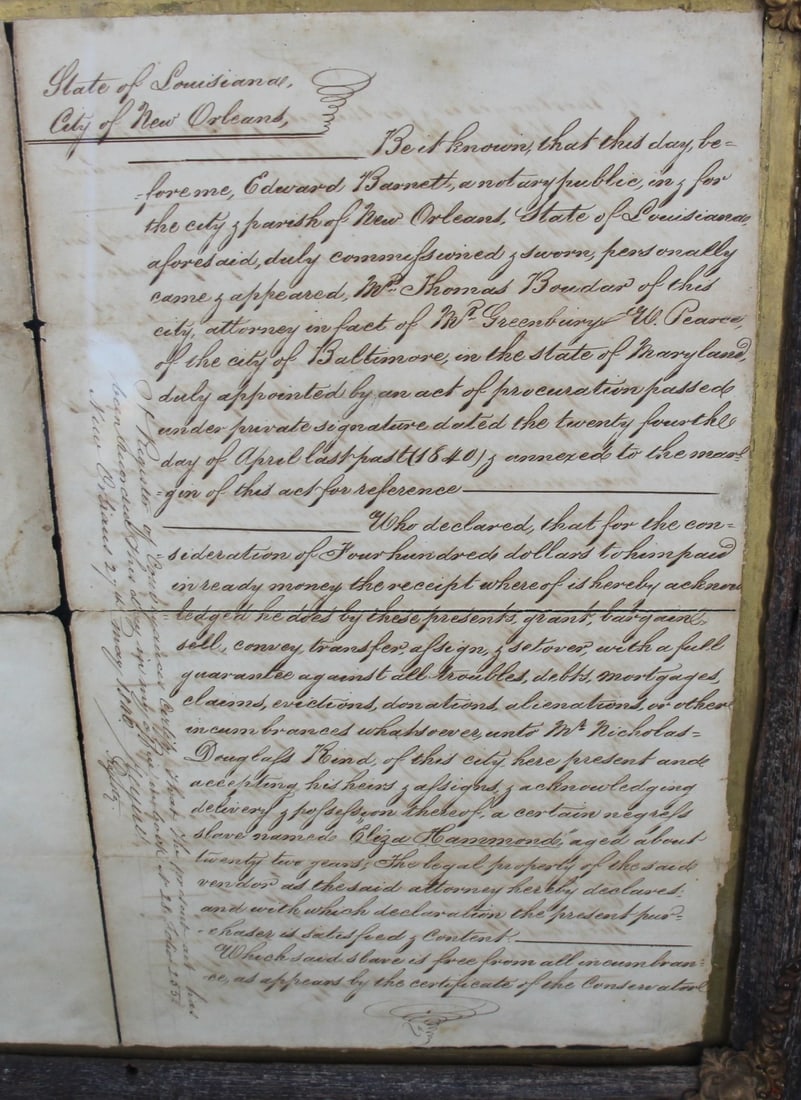 2 Antique Slave Documents Framed - 6