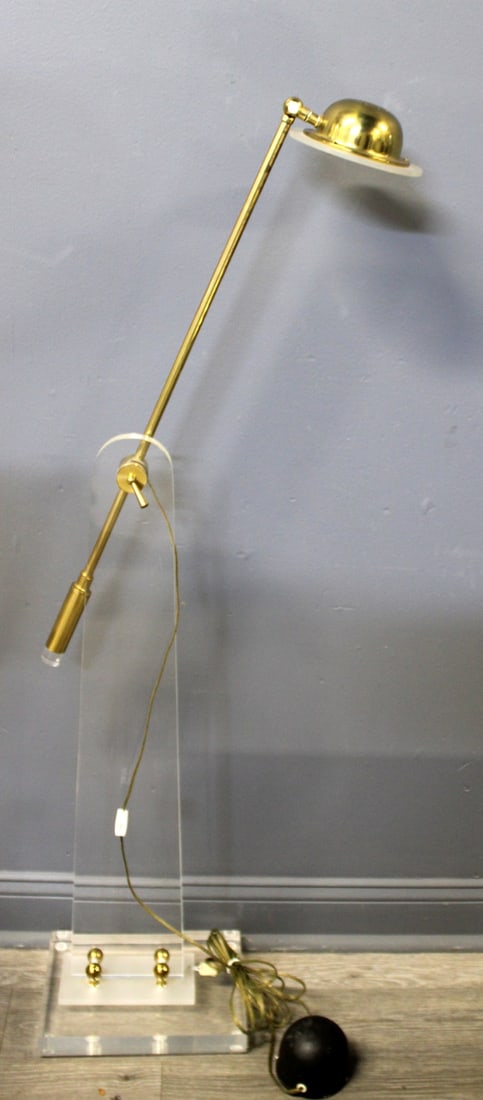Bauer Lucite and Brass Floor Lamp. (1 of 8)