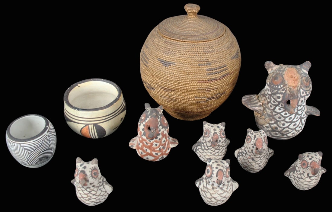 Native American Lot Including Pottery & Basket. (1 of 11)