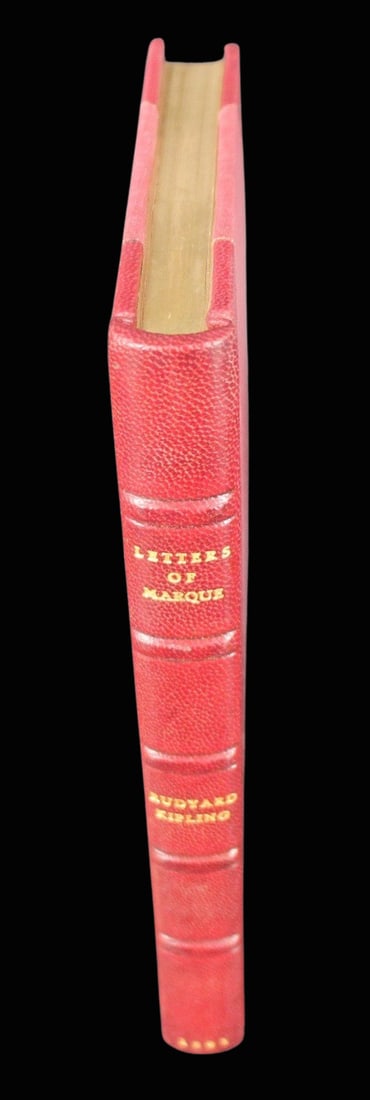 Letters of Marque Kipling 1891 Allahabad: Rudyard Kipling, "Letters of Marque", A. H. Wheeler & Co., Allahbad, 1891, now bound in leather with original boards bound in at back, "Printed at the Pioneer Press". From a