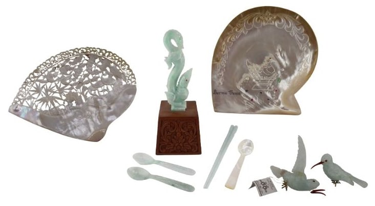Collection of Carved Objects Inc. Jade. (1 of 20)