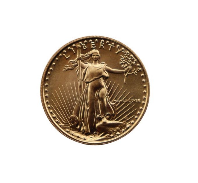 BULLION. 1988 $5 American Gold Eagle Coin. (1 of 2)