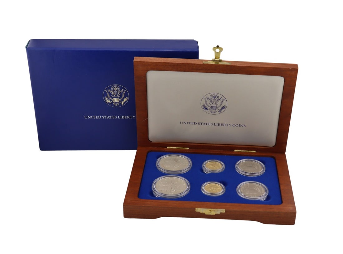 NUMISMATICS 1986 6-Coin Commem Statue of Liberty (1 of 15)