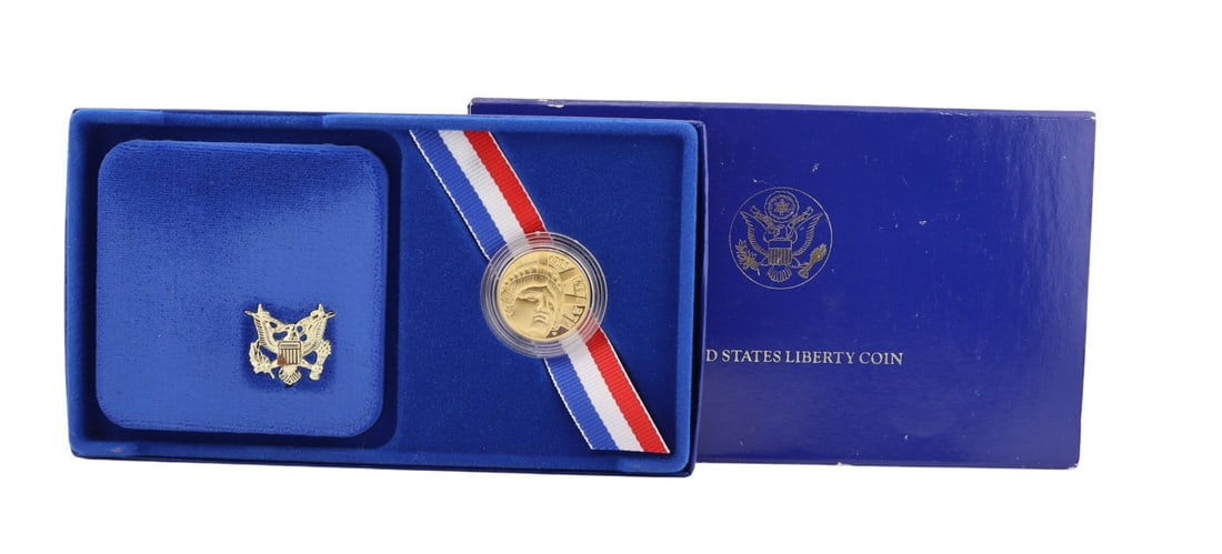 NUMISMATICS 1986 W Gold $5 Commem Statue of (1 of 4)