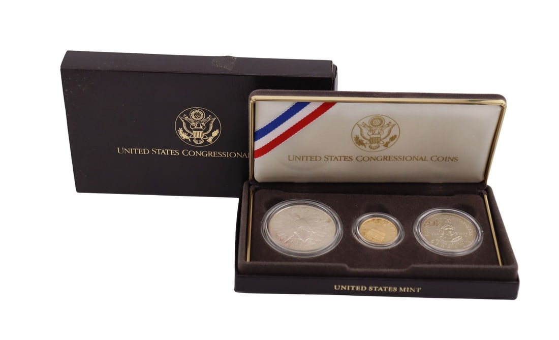 NUMISMATICS 1989 3-Coin Commem Congressional Proof (1 of 9)