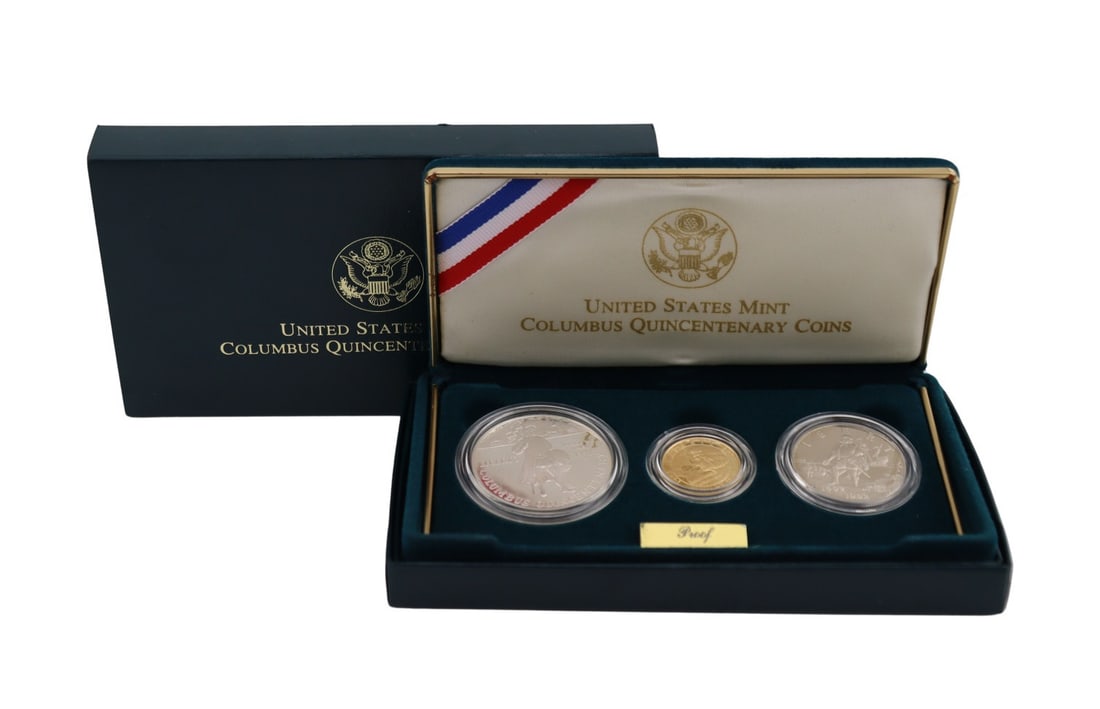 NUMISMATICS. 1992 3-Coin Commem Columbus (1 of 9)