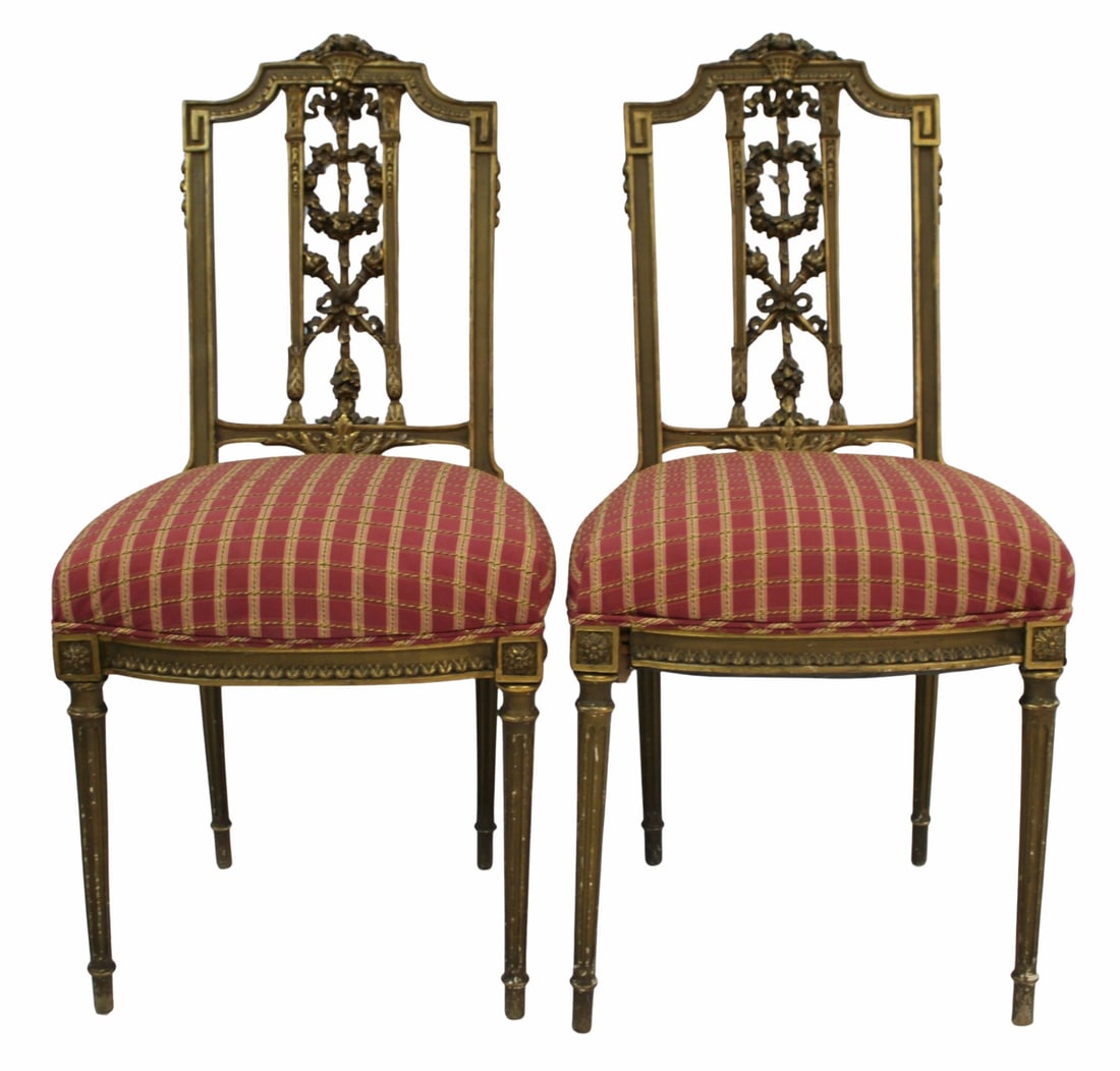Antique Pair of Finely Carved Louis XVI Style (1 of 8)