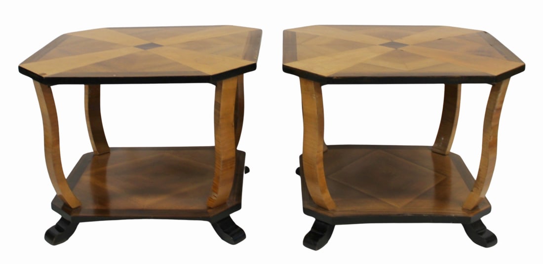 Pair of Biedermeier Style Art Deco Side Tables. (1 of 5)
