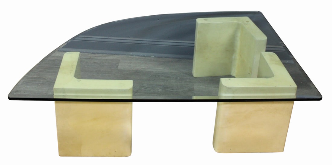 ENRIQUE GARCEL Signed Goatskin Coffee Table. (1 of 4)