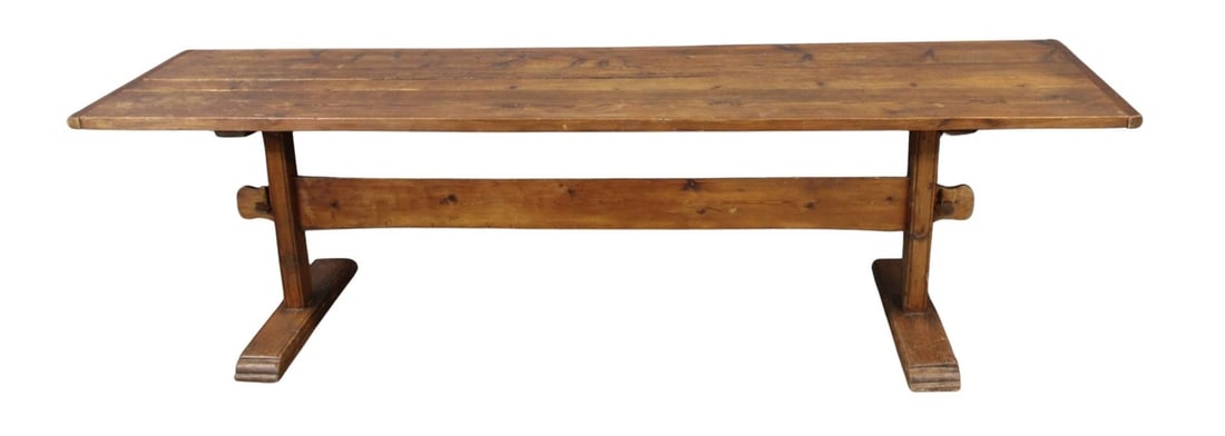 Antique Continental Pine Harvest Table. (1 of 7)