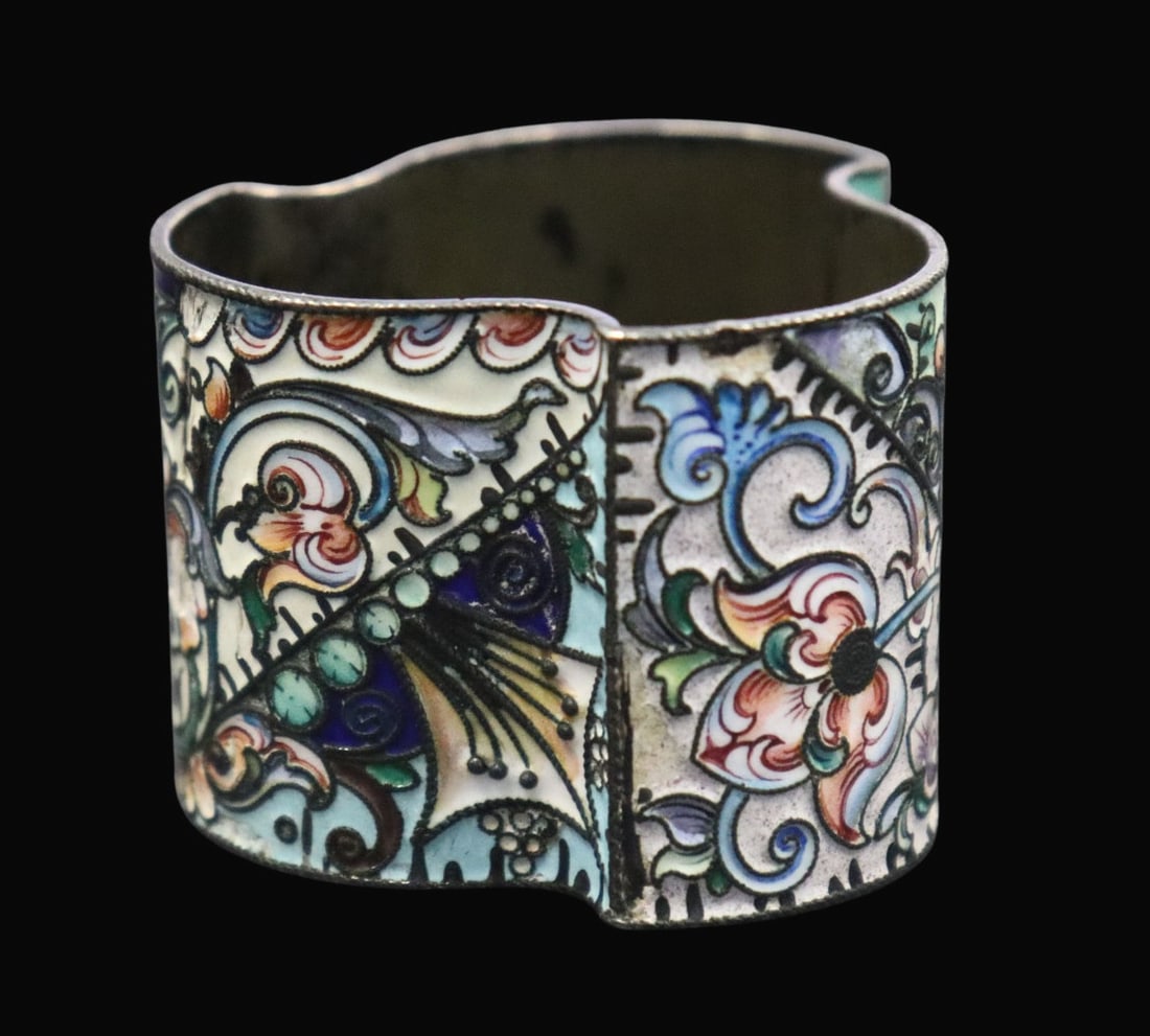 SILVER Assorted Russian Silver and Enamel Flatware - 19