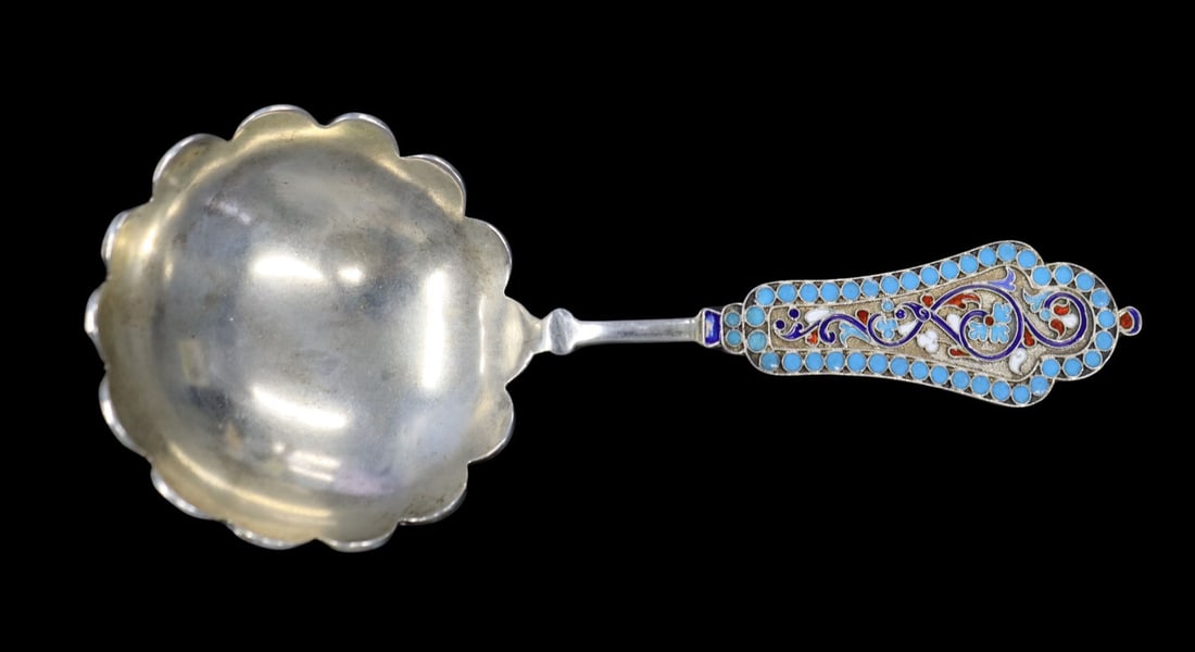 SILVER Assorted Russian Silver and Enamel Flatware - 4