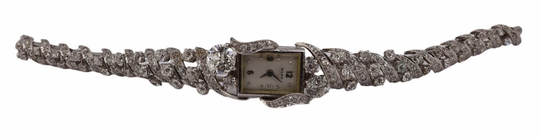 JEWELRY. David WEBB Platinum and Diamond Watch (1 of 15)