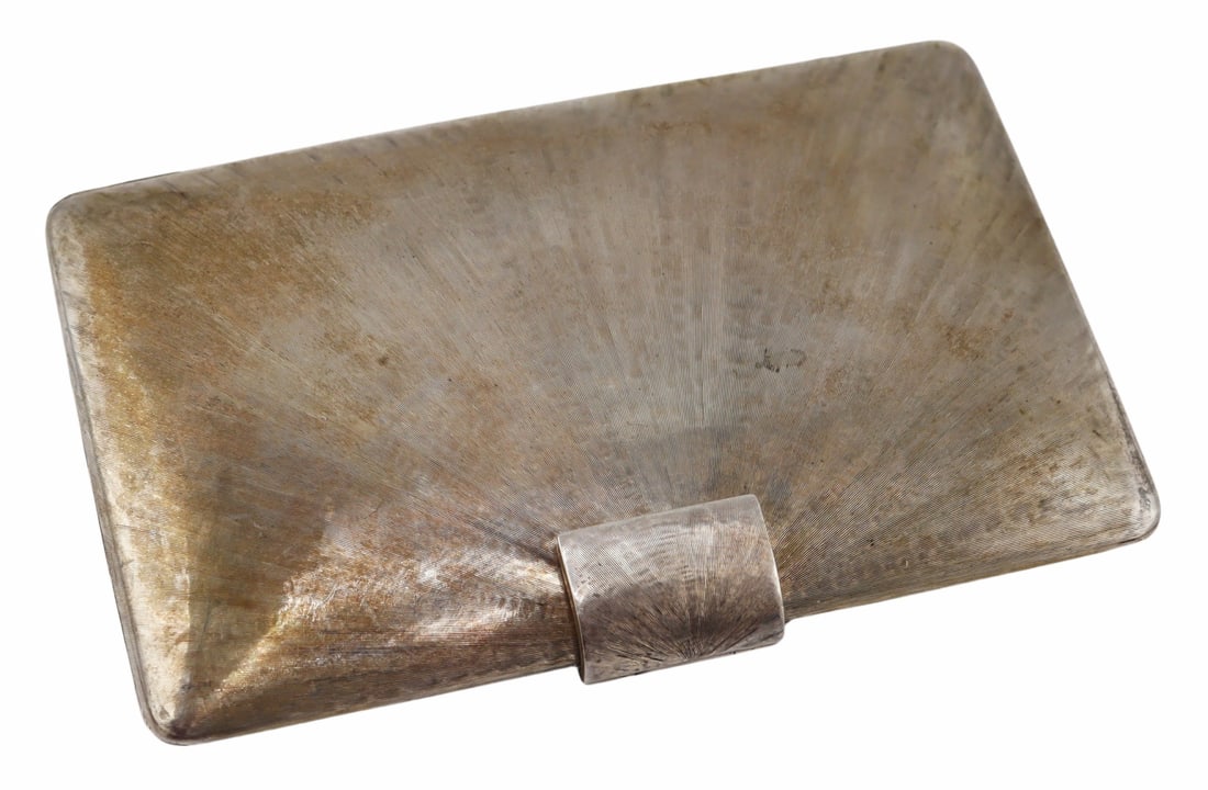 STERLING. Tiffany & Co. Italian Sterling Case.: Tiffany & Co. Italian sterling hinged case with starburst style design throughout. Stamped, "Tiffany & Co" to the interior of the case; additional stamp of, "Sterling 925 Italy&