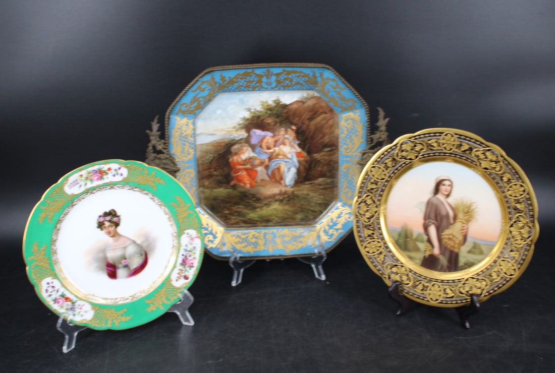 Lot Of 3 French Porcelain Plates (1 of 9)