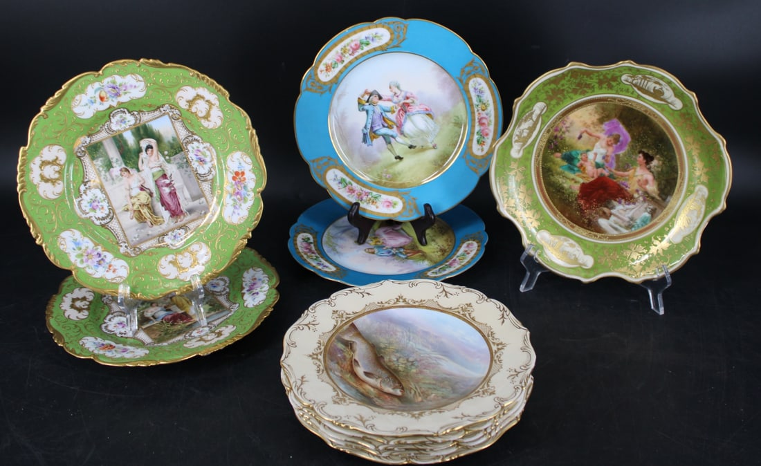 Lot Of Assorted Antique Porcelain Plates . (1 of 8)