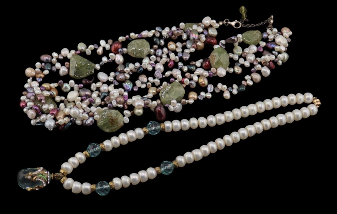 JEWELRY. (2) Pearl Statement Necklaces. (1 of 11)