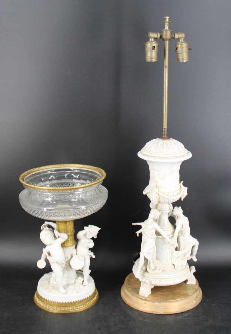 A Bisque Porcelain & Bronze Mounted Crystal Bowl (1 of 10)