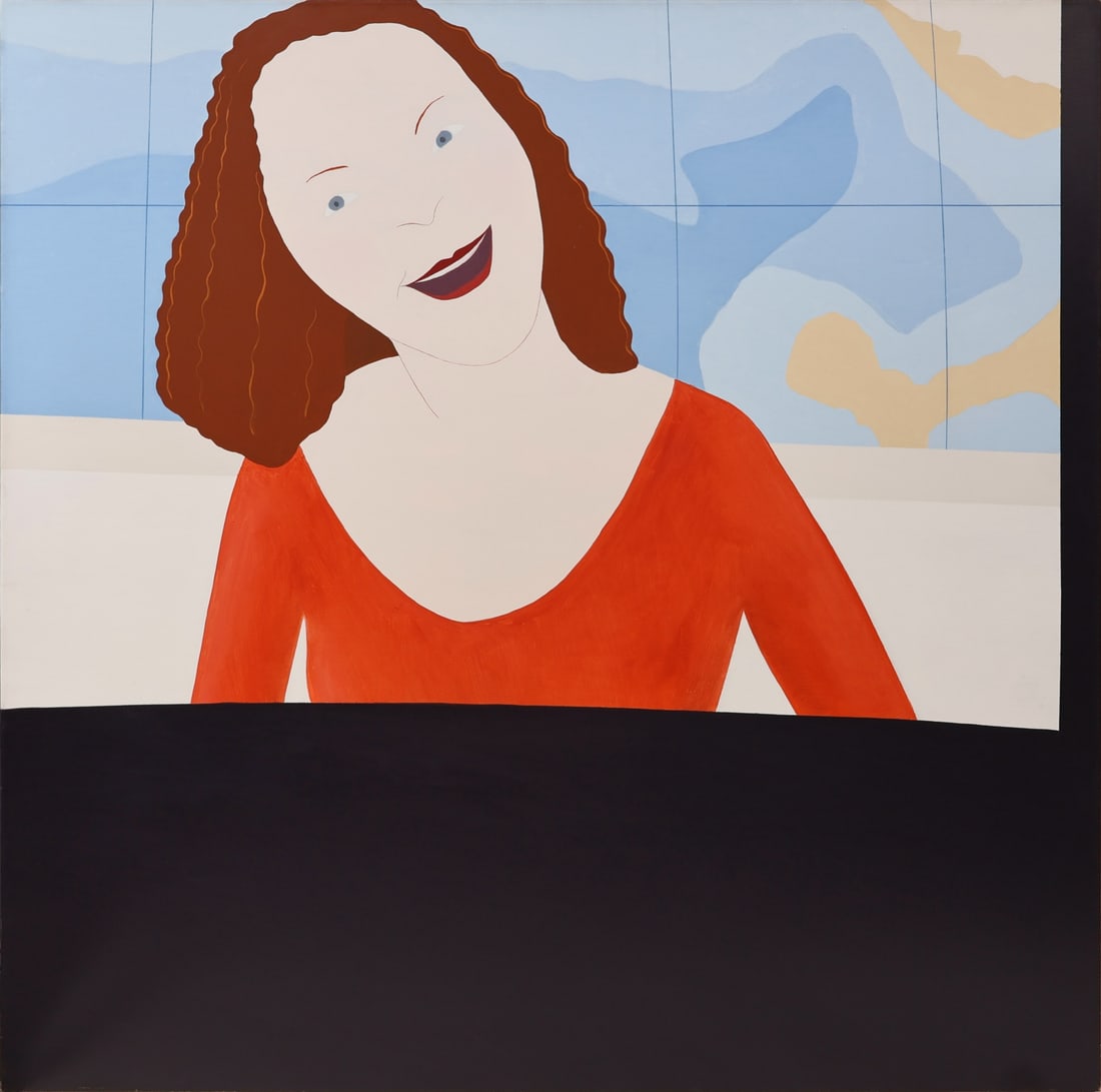 PETER GOLFINOPOULOS (AMERICAN, 1928-2024).: 'Movie House I'. 1990. Oil on canvas. Verso: Signed on canvas flap. Titled and dated on stretcher bar. Property from a Manhattan, NYC collection. Dimensions: 56" h x 56" w. (unframed).