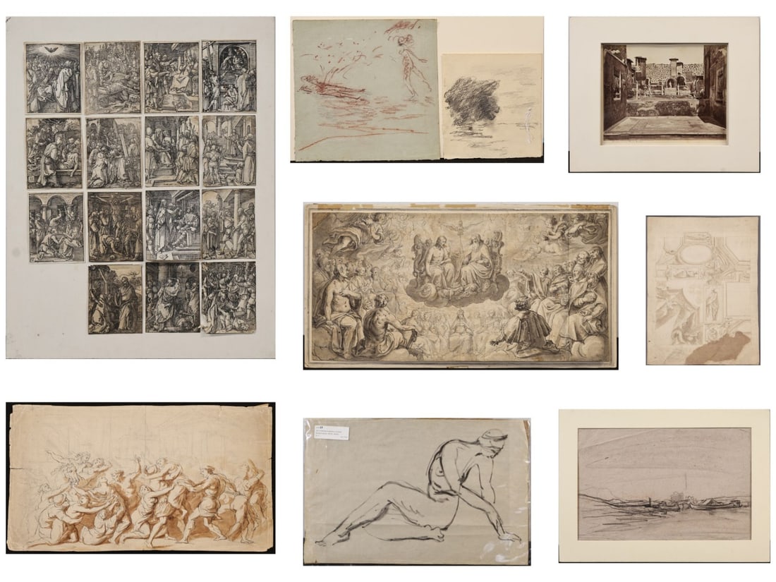 PORTFOLIO OF OLD MASTER PRINTS AND DRAWINGS. (1 of 9)