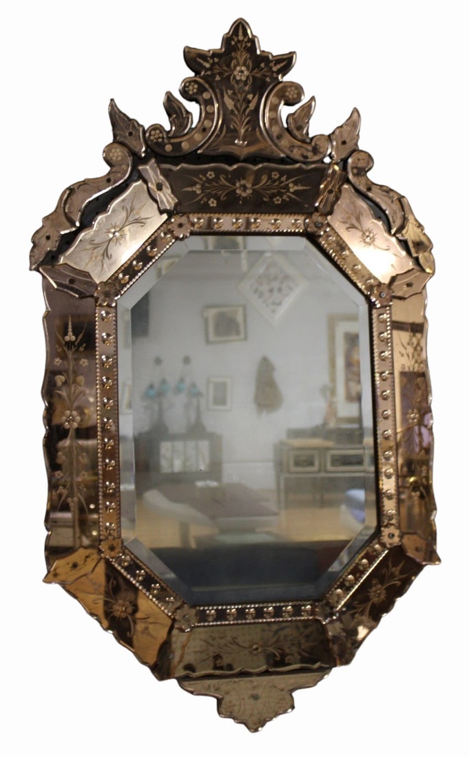 Large & Impressive Amber To Clear Venetian Mirror (1 of 8)