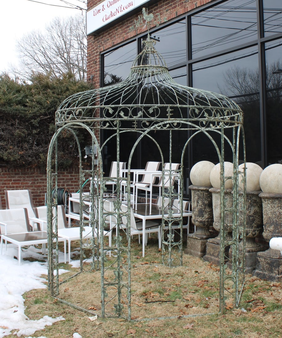 Large Vintage Patinated Iron Gazebo (1 of 7)
