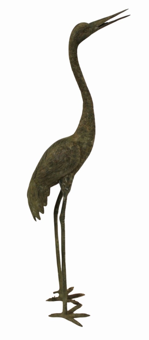 Large Antique Bronze Heron Fountain. (1 of 14)