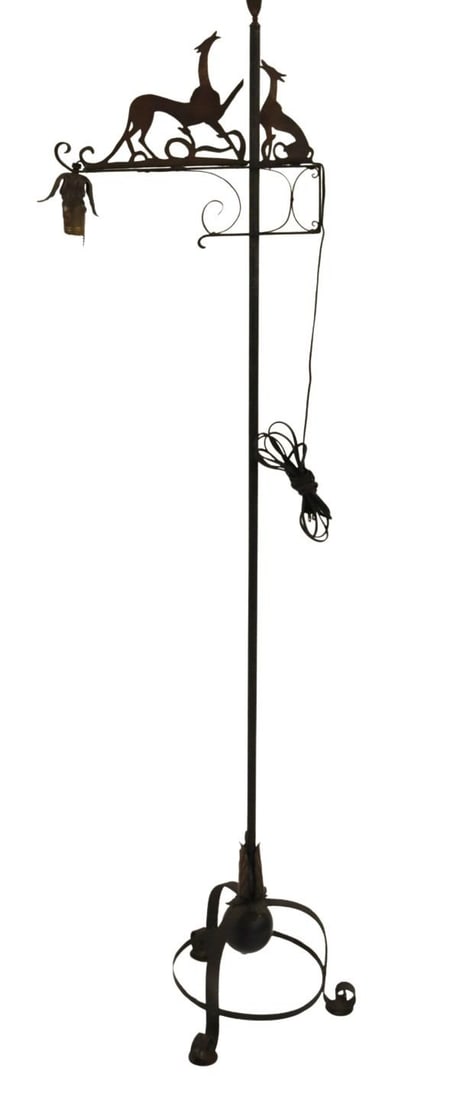 William Hunt Diederich (Attrib) Iron Floor Lamp. (1 of 4)