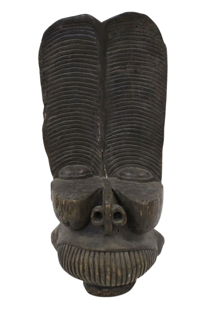 Large Antique & Finely Carved African Face Chair (1 of 8)