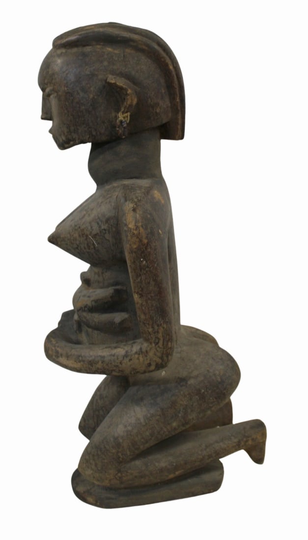 Antique Senufo Carved Wood Maternity Figure.: From an East 78th St, NYC collection. - Dimensions: 29" h.