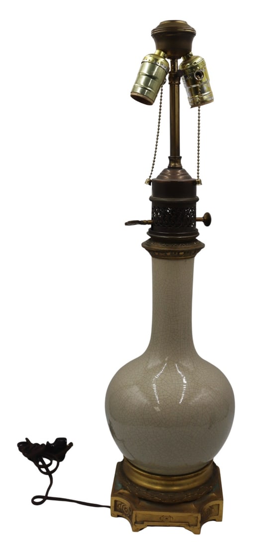 Bronze Mounted Chinese Crackle Glaze Vase. (1 of 6)