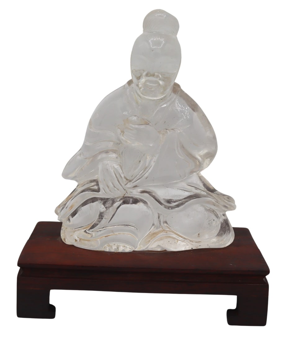 Chinese Carved Rock Crystal Seated Buddha on (1 of 8)