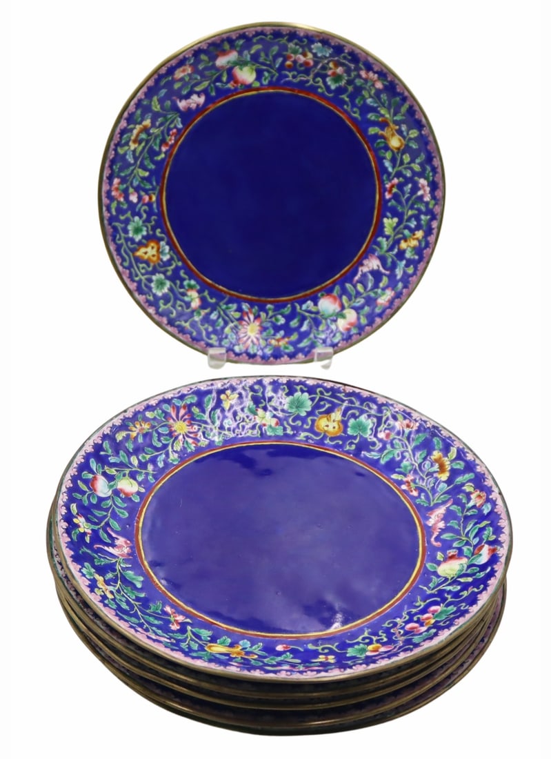 (6) Chinese Enamel Decorated Plates. (1 of 10)