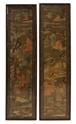 Pair of Framed Japanese Kesi Embroidered Panels (1 of 20)