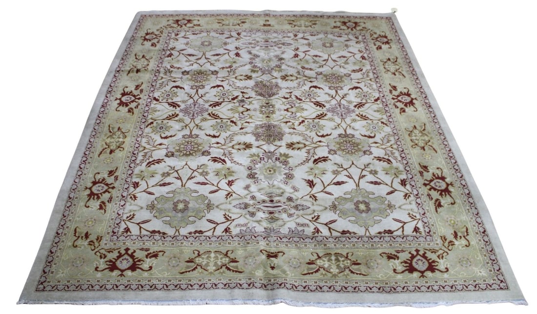 Vintage & Finely Hand Knotted Oushak Style Carpet (1 of 9)