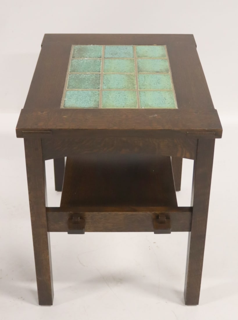 STICKLEY BY E.J. AUDI. Tile-Top Table - 4