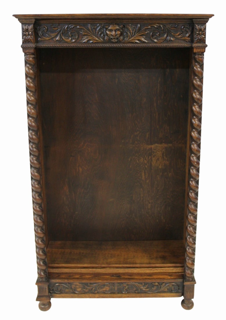 After Horner Carved Oak Open Front Bookcase. (1 of 7)