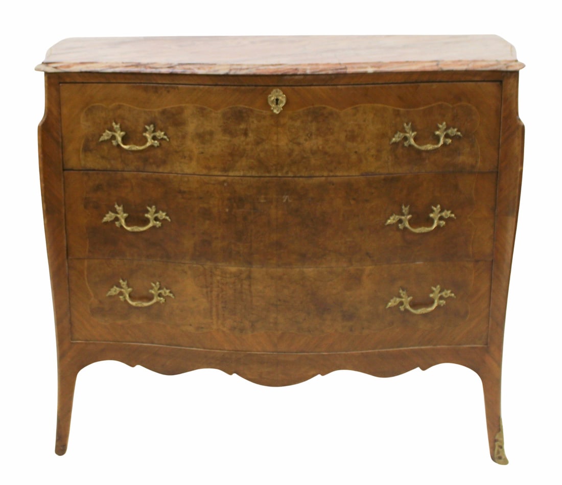 Vintage Louis XV Style Marbletop Commode/Desk. (1 of 10)
