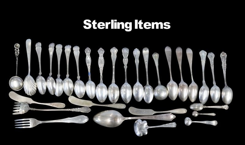 SILVER. Huge Assorted Sterling Flatware Group. - 2