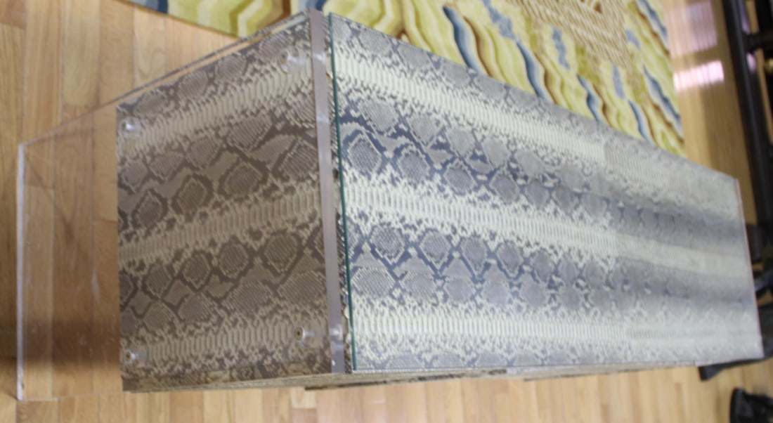 After Karl Springer Python & Lucite Cabinet. - 4