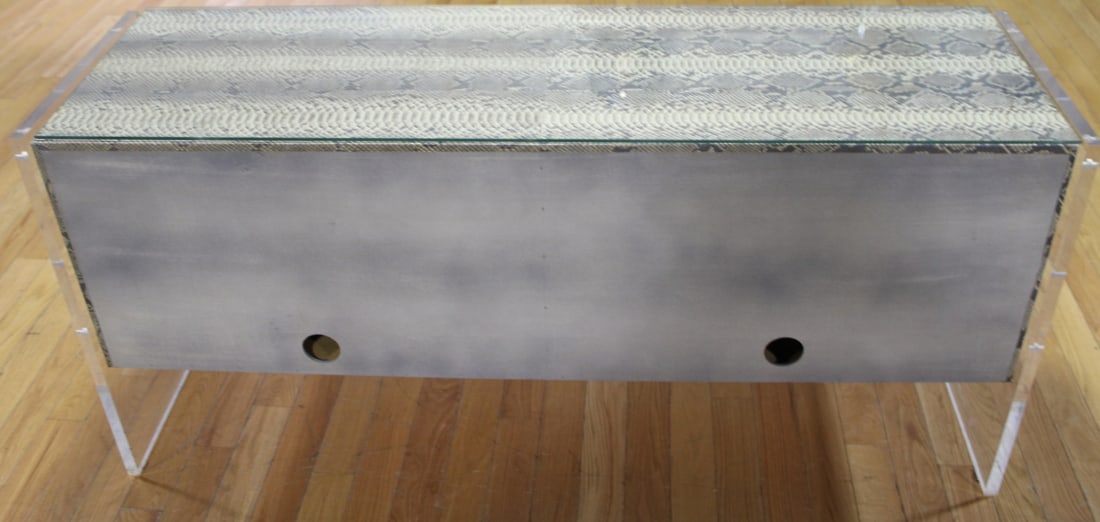 After Karl Springer Python & Lucite Cabinet. - 5