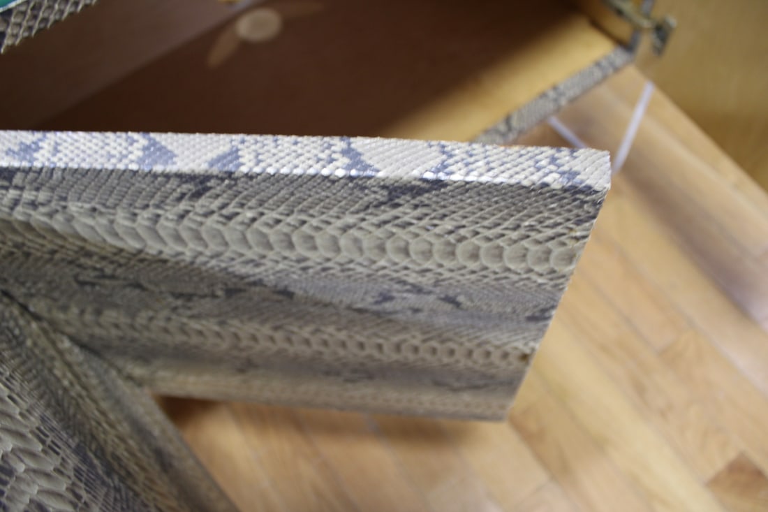 After Karl Springer Python & Lucite Cabinet. - 7