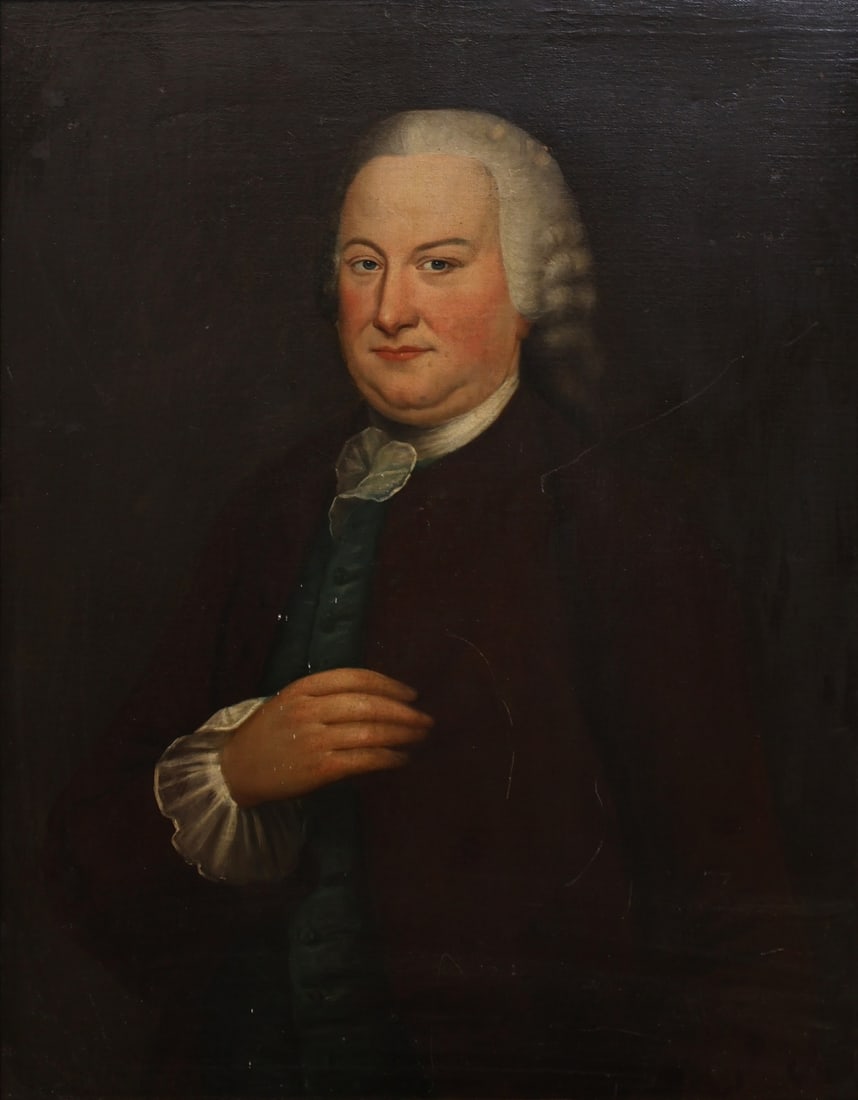 CONTINENTAL SCHOOL (18TH CENTURY).: Portrait of a Gentleman. Oil on canvas. Property to benefit a Bronxville charity. Dimensions: 33.50 "h x 26" w. Frame: 38.25" h x 30.75" w.