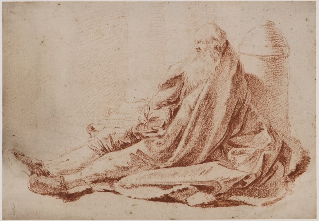 OLD MASTER DRAWINGS [2 WORKS].: (i) FRANCOIS MARIUS GRANET (FRENCH, 1775-1849). Red chalk on paper. (ii) FLEMISH SCHOOL (17TH CENTURY). 'Head of a Monster'. Red chalk. Property from a Rye, NY collection. Dimensions: (i) 5.125"