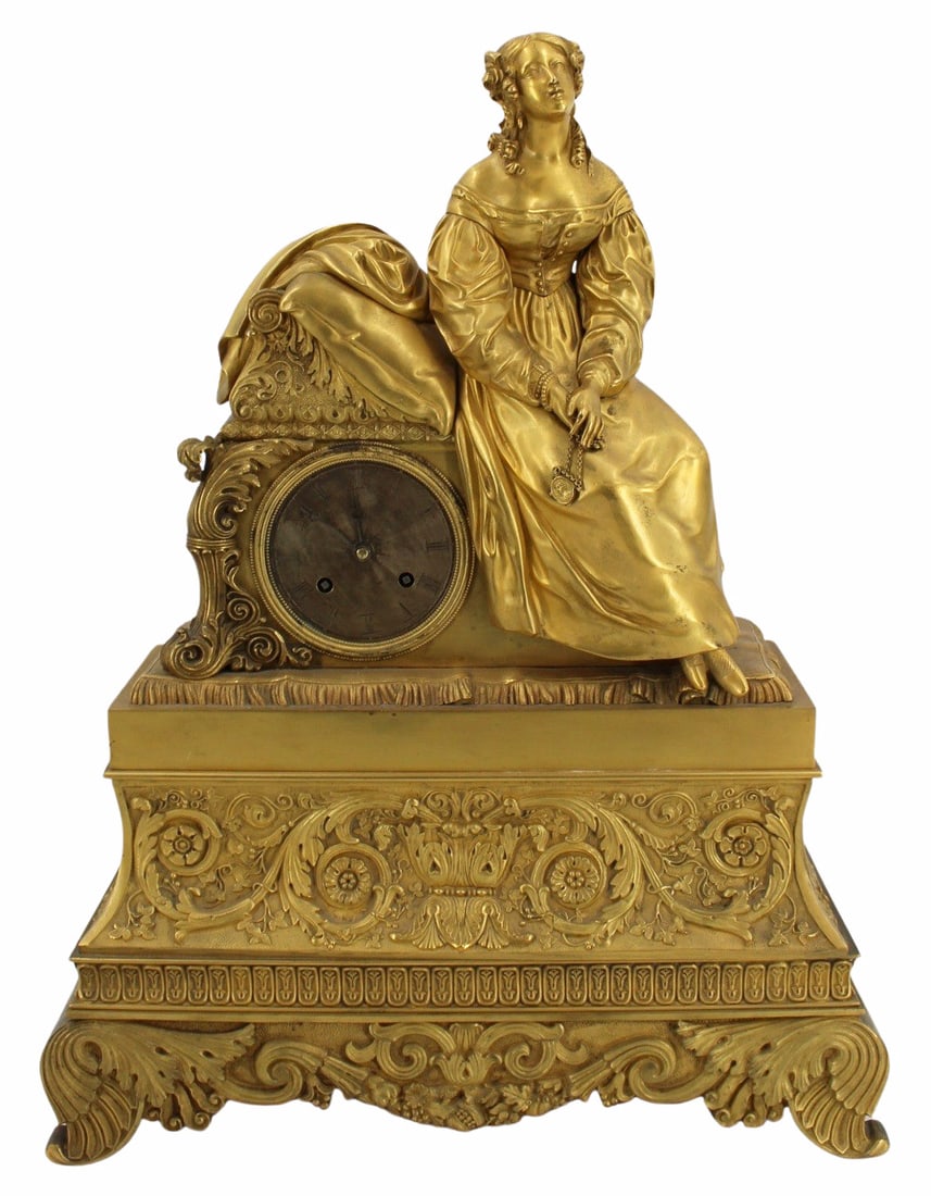 Fine Antique French Gilt Bronze Figural Clock. (1 of 9)