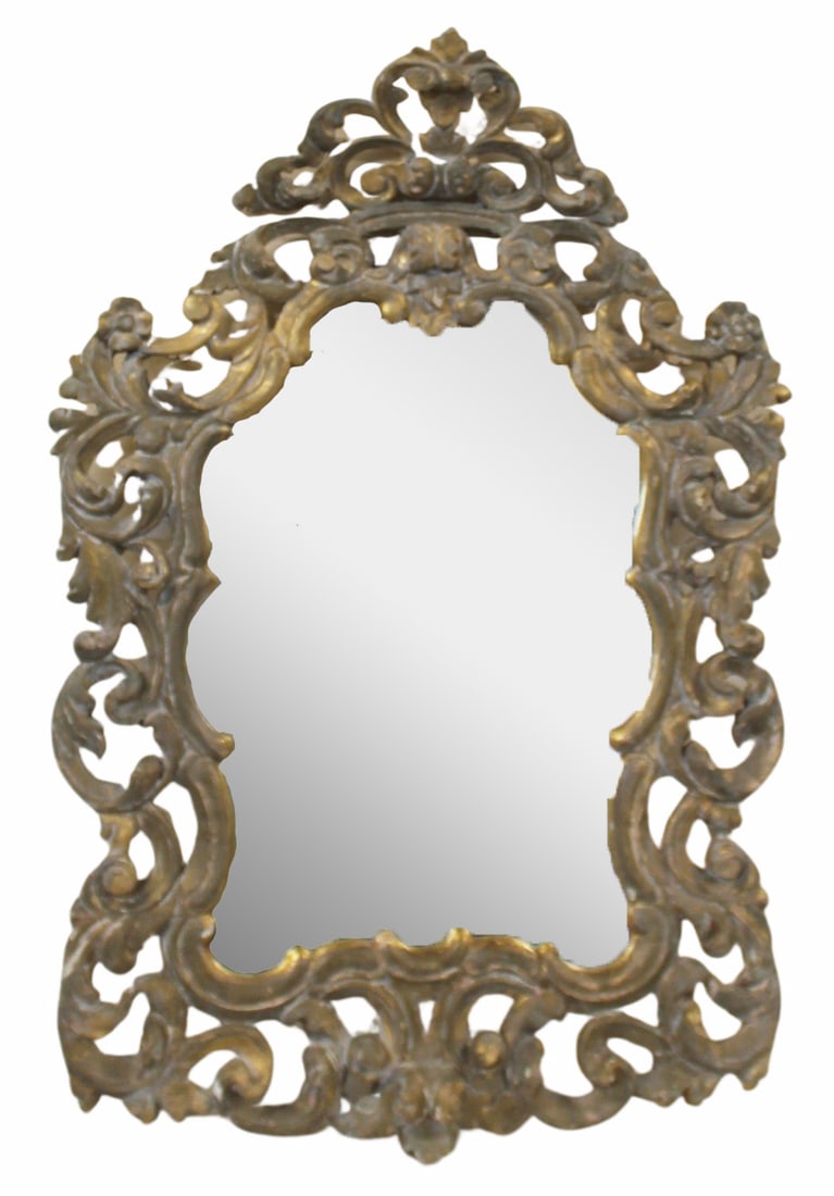Vintage Rococo Carved Giltwood Mirror. (1 of 8)