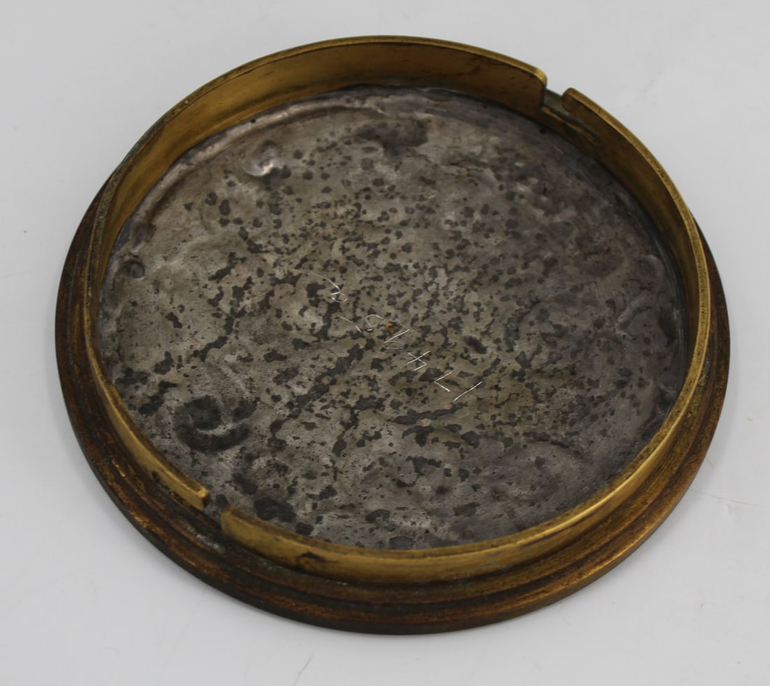 E.F. CALDWELL Patinated & Gilt Bronze Clock. - 11