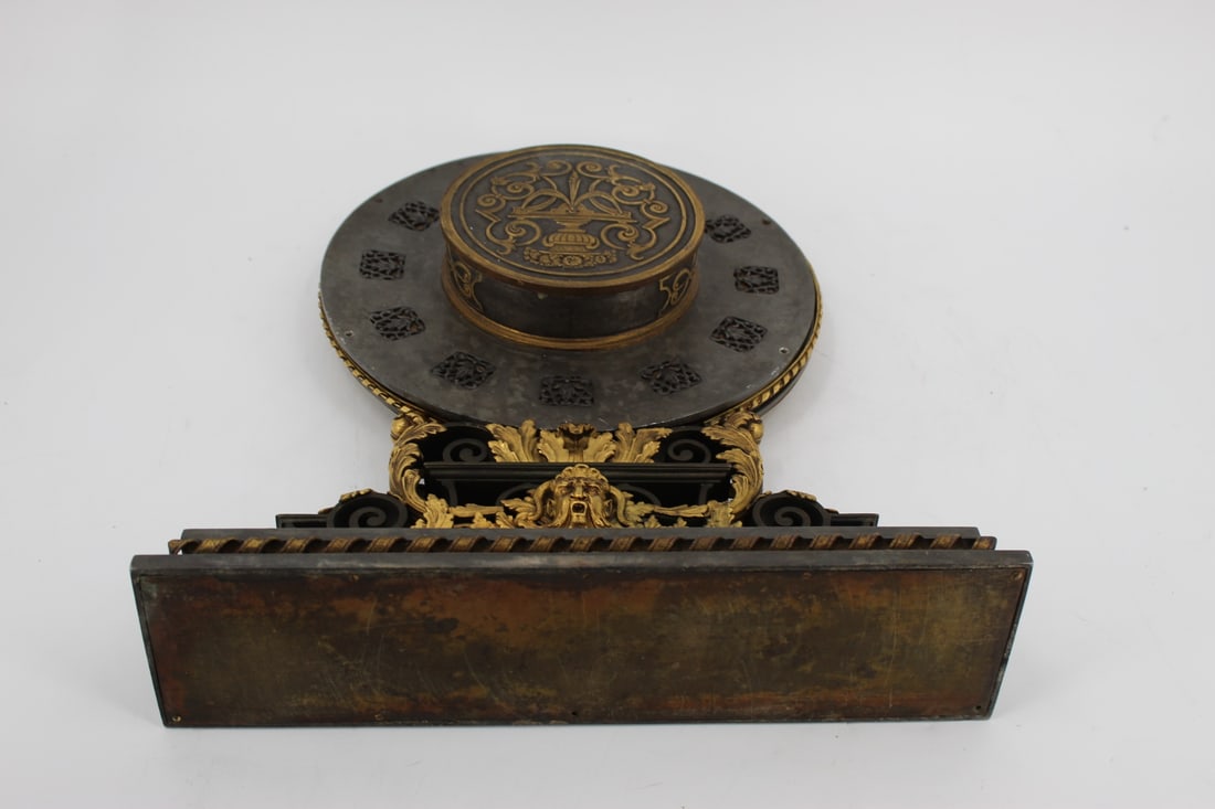 E.F. CALDWELL Patinated & Gilt Bronze Clock. - 13