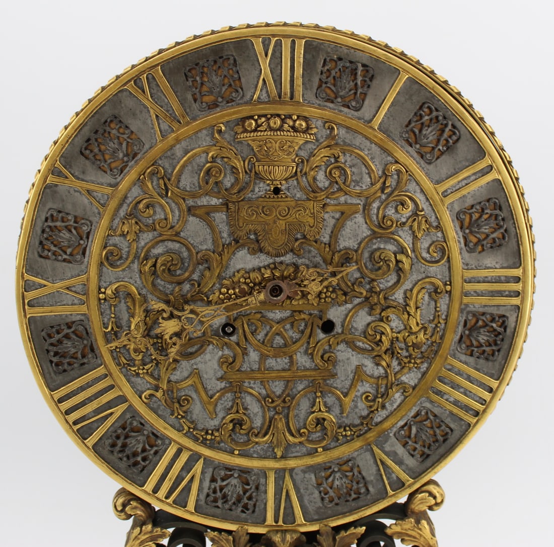 E.F. CALDWELL Patinated & Gilt Bronze Clock. - 4