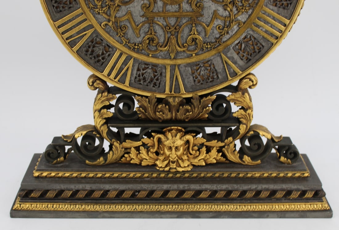 E.F. CALDWELL Patinated & Gilt Bronze Clock. - 5